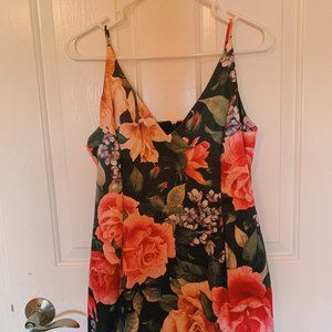 Lux LA Floral Print Halter Mini Dress